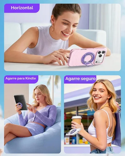 Vista 4 de SYNCWIRE Soporte magnético para anillo de teléfono MagSafe - Soporte de agarre para teléfono con rotación de 360° para el dedo compatible con iPhone