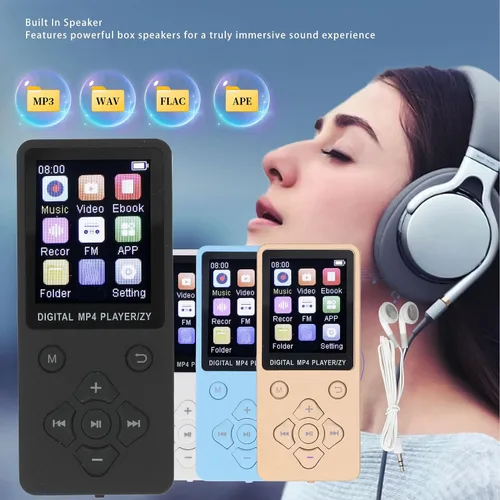 Vista 2 de Reproductor de MP3 de 64 GB, Bluetooth 5.0 reproductor de música portátil de calidad de sonido de alta fidelidad, reproductor de MP3 y MP4