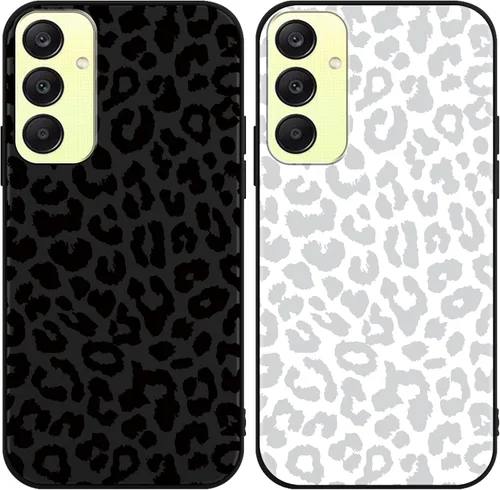Vista 85 de Pack de 2 fundas con estampado de guepardo para Samsung Galaxy A03s 4G de 6.5", fundas de diseño de patrón de leopardo de lujo, de silicona suave