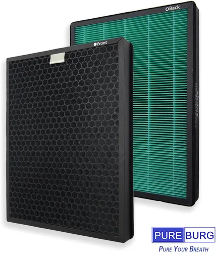 Vista 3 de PUREBURG Juego de filtros de repuesto compatibles con Coway Airmega 400 400S purificador de aire, 1 paquete (2 filtros) H13 HEPA carbón activado