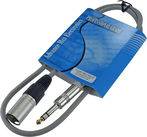 Vista 6 de Cable Patch de Audio Pro XLR macho TRS de 1/4 pulgadas a 3 pines equilibrado y blindado (3 pies de largo, azul)
