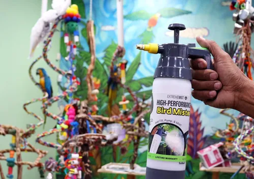 Vista 6 de ExtremeMIST Pulverizador para pájaros de alto rendimiento Mister de bomba aviar ultrafino Mister de baño de pájaros de mano para mascotas