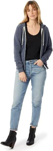Vista 3 de Alternative Sudadera con capucha para mujer, diseño de forro polar ecológico con capucha Adrian