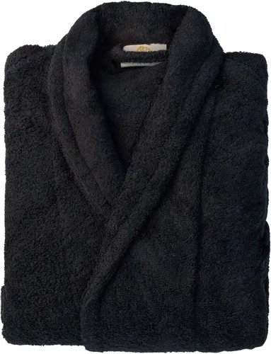 Vista 3 de Bata de rizo unisex de algodón, batas suaves y absorbentes para hombres y mujeres, accesorios de baño Negro