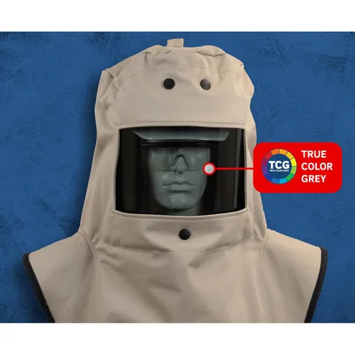 Vista 3 de Oberon Arc Flash Hood 40 Cal Incluye Capucha y Casquillo Duro Canadiense Serie CAT