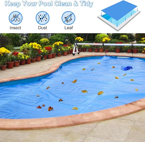 Vista 3 de S AFSTAR Cubierta de piscina rectangular de 12 x 24 pies, con bolsa de transporte, impermeable y a prueba de polvo, cubierta de piscina resistente
