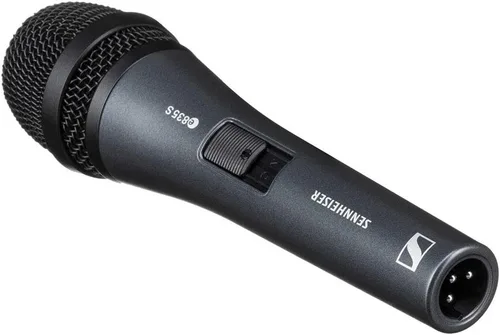 Vista 5 de Sennheiser Micrófono vocal cardioide dinámico E835-S (interruptor de encendido/apagado) con soporte de micrófono trípode y paquete de cable XLR-XLR