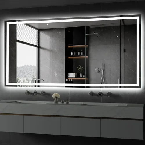 Vista 39 de Koonmi Espejo de baño LED 38x26 con luz, antivaho y 3