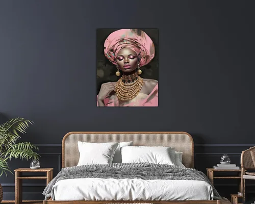 Vista 264 de Arte de pared afroamericano, decoración de rey y reina bailarín negro para sala de estar, arte de pareja de amor negro para dormitorio, lienzo