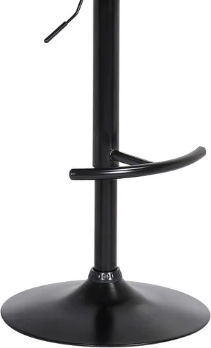 Vista 10 de Armen Living Larisa - Taburete giratorio de madera de nogal de mediados de siglo para encimera de isla de cocina en piel sintética negra con metal