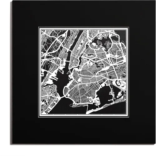 Vista 179 de O3 Design Studio San Diego, CA Paper Cut Map Matted Grey 20x20 in Paper Art
