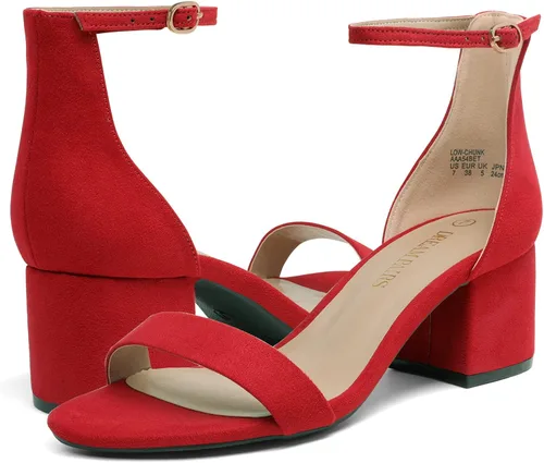 Vista 2 de DREAM PAIRS - Sandalias de tacón ancho y bajo para mujer