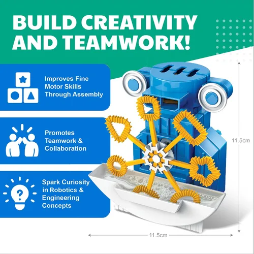 Vista 9 de 4M KidzRobotix - Robot de Burbujas - Construye un Robot de Máquina Automática de Burbujas, Inspira el Aprendizaje STEM, Aumenta la Creatividad