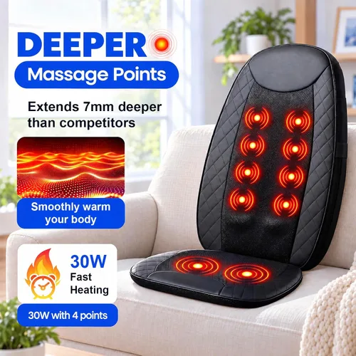 Vista 5 de Masajeador de espalda para silla con calor, cojín de asiento