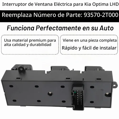 Vista 6 de 93570-2T000 Interruptor de elevalunas eléctrico para Kia Optima LHD 2011 2012 2013 Controlador maestro lado izquierdo Elevalunas eléctrico