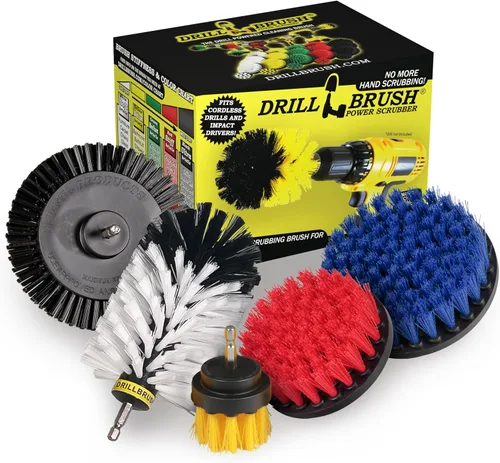 Vista 12 de Useful Products - Juego de 5 cepillos de limpieza ultra rígidos Black Drillbrush - Kit de accesorios de cepillo de parrilla no metálico para taladro