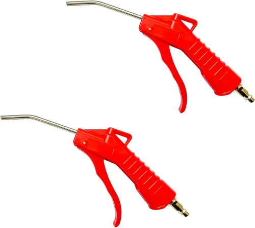 Vista 7 de SANFU Pistola de aire de codo de acero inoxidable de 4 pulgadas con enchufe de latón de 1/4 pulgadas, herramientas de aire para compresor de aire