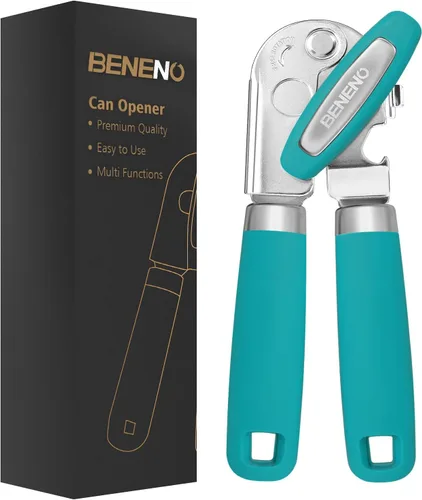 Vista 10 de Beneno Abrelatas Manual de Servicio Pesado con Imán, Hoja de Acero al Carbono Afilada Duradera con Corte Suave, Perilla Grande que Ahorra Esfuerzo