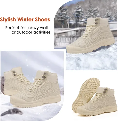Vista 6 de ulogu Snow Boots for Men WomenInsulated Waterproof Fur Lined BootiesLightweight Winter Shoes