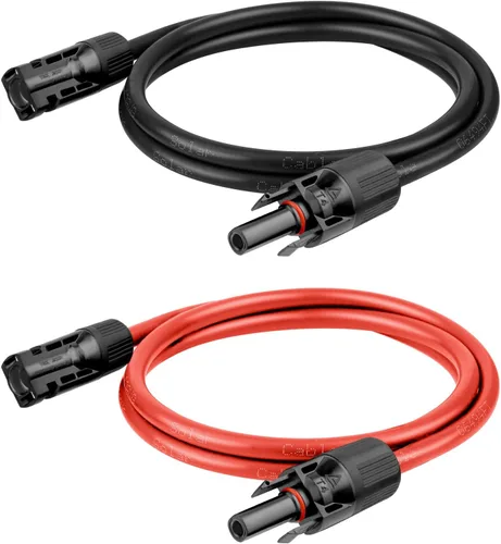 Vista 9 de Cable de Extensión Solar de 8 AWG 3 Pies Negro + 3 Pies Rojo, Cable de Panel Solar de Calibre 8 Macho a Hembra Alambre de Cobre Estañado para Panel