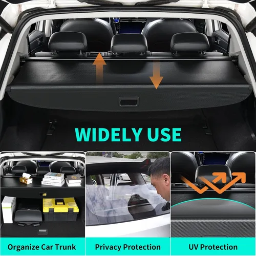 Vista 3 de Tecoom Cubierta de carga para accesorios Toyota 4Runner 2010-2024, cubierta trasera retráctil para maletero de equipaje, pantalla de privacidad