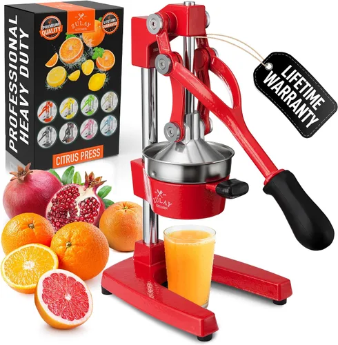 Vista 24 de Zulay Kitchen Puplerizer Exprimidor de hierro fundido 9 en 1, exprimidor manual de servicio pesado fácil de limpiar con accesorio prensatelas