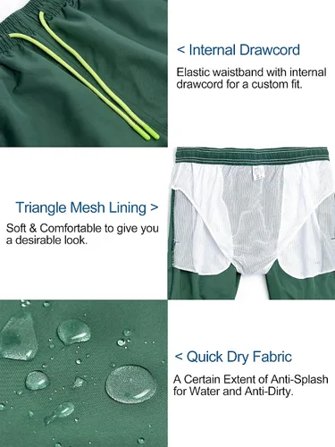 Vista 5 de Traje de baño para hombre, pantalones cortos deportivos con bolsillos