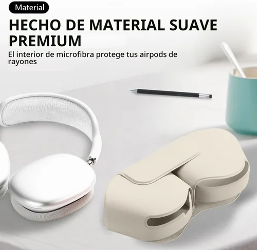 Vista 4 de Maxjoy para Apple Airpods Max Funda inteligente de cubierta, Accesorios de cubierta protectora de cuero PU suave para Airpod Max con modo de sueño