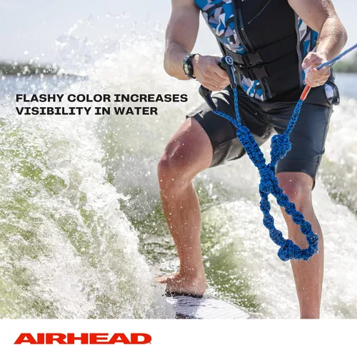 Vista 5 de Airhead Cuerda de wakesurf trenzada en espiral, 3 secciones, 16 pies