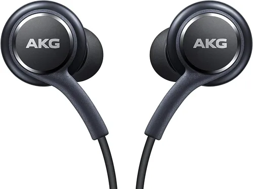 Vista 2 de ElloGear Auriculares estéreo OEM para Samsung Galaxy S10 S10e Plus Cable - Diseñado por AKG - con micrófono y botones de volumen (gris)