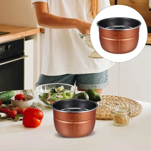 Vista 8 de Ipetboom Replacement Non-stick 4l Inner Pot for Electric Pressure Cooker with Thickened Aluminum Alloy and Steamer Rack, Compatible Rice Cooker