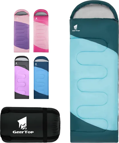 Vista 8 de GEERTOP Backpacking Sleeping Bag for Camping, Lightweight Sleeping Bags for Adults Kids Summer Warm Cold Weather Hiking Travel Azul dusk
