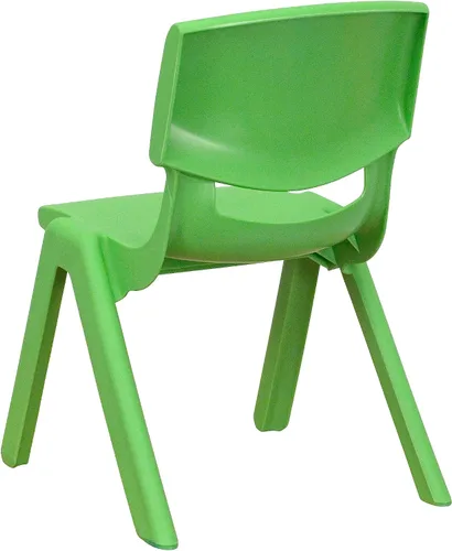 Vista 47 de Flash Furniture - Silla escolar apilable de plástico azul con altura de asiento de 10 1/2 pulgadas Construcción duradera, uso comercial