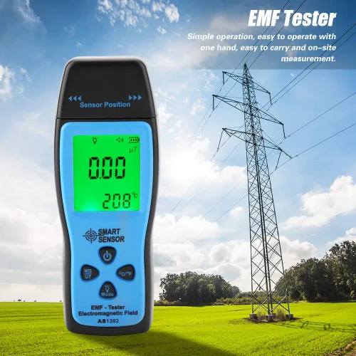 Vista 3 de Medidor EMF, Fydun AS1392 Mini pantalla LCD Detector de radiación electromagnética de mano