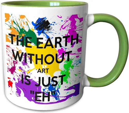 Vista 9 de 3dRose Ceramic The Earth Without Art is just eh - Taza, 1 unidad (paquete de 1), color negro