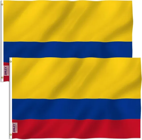 Vista 10 de Anley Fly Breeze - Bandera de Colombia de 3 x 5 pies, color vivo y a prueba de decoloración, cabecera de lona y doble costura, banderas nacionales