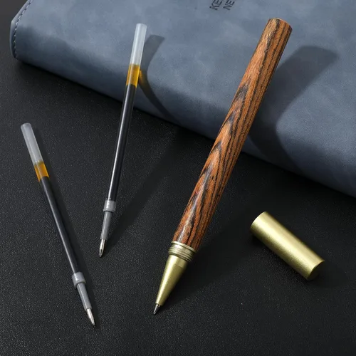 Vista 5 de cobee Bolígrafos de madera vintage, hechos a mano con 2 recambios de tinta negra de 0.020 in y caja de regalo, bolígrafo de lujo de punta fina