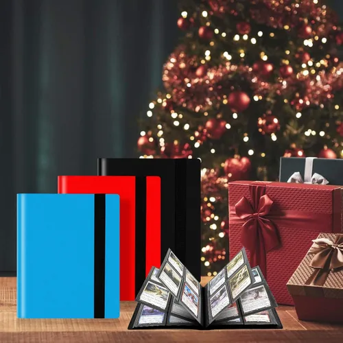 Vista 6 de Carpeta de cartas de 4 bolsillos para 160 fundas, carpeta de cartas álbum para colección de cartas intercambiables para cartas deportivas, cartas