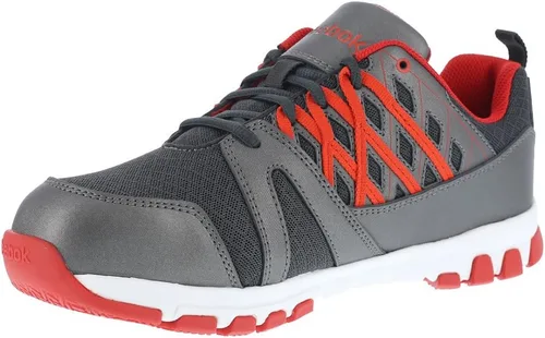 Vista 3 de Reebok Men's Rb4005 Sublite Safety Toe Athletic Work Shoe Grey with Red Trim Industrial & Construction