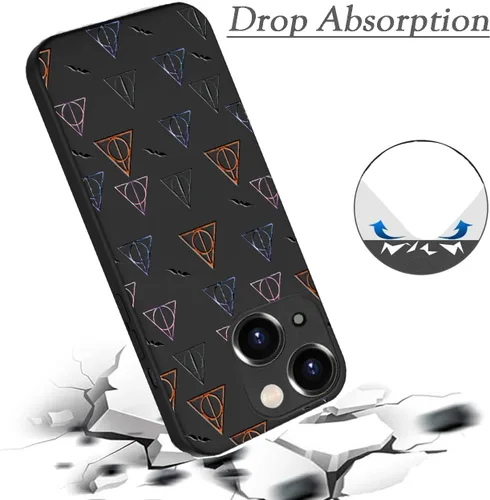 Vista 4 de Unov Funda diseñada para iPhone 13, funda negra con [patrón antideslizante en relieve], protección delgada a prueba de golpes [TPU antiarañazos]