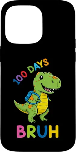 Vista 21 de Bruh 100 Days of School Dinosaur Kids Girls Boys Case for iPhone 17