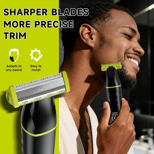Vista 2 de Lanumi Kit de aseo 2 en 1 para hombre, recortadora de barba recargable inalámbrica, IPX7, maquinilla de afeitar eléctrica impermeable para nariz