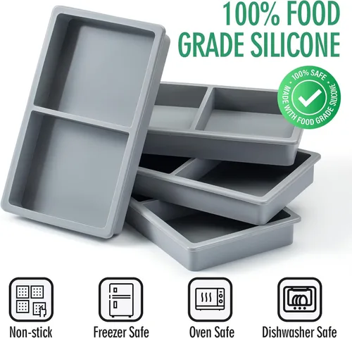 Vista 3 de Divisores de bandeja de silicona para cosecha, bandejas medianas para secadora de congelación correcta, moldes de silicona para alimentos