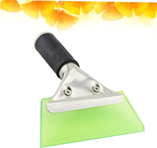 Vista 3 de VICASKY Rascador de hielo de acero inoxidable con hoja de goma para eliminación de nieve en el parabrisas, diseño ligero sin mango para limpiar