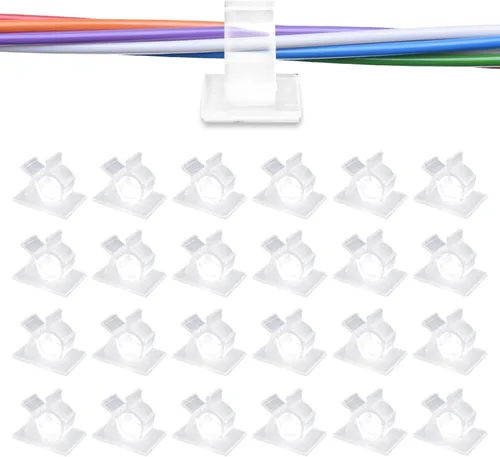 Vista 14 de Viaky 30 clips negros ajustables para cables, broches reutilizables autoadhesivos para fijación de cable de nylon, soporte de cable de nailon