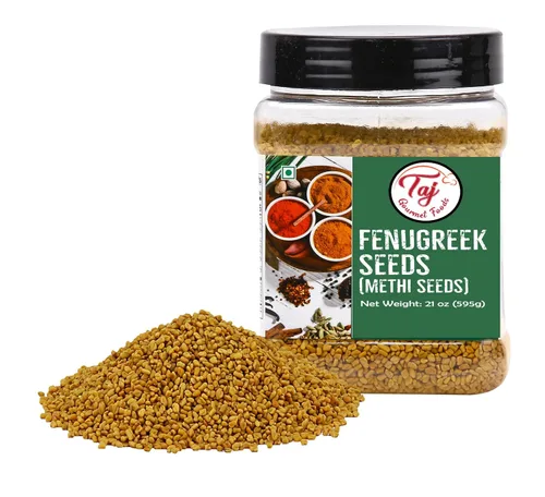 Vista 11 de TAJ Premium Indian Methi Seeds, semillas de fenogreco, Trigonella foenum graecum, (14 onzas)