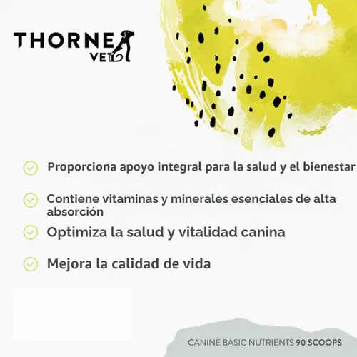 Vista 4 de ThorneVet Canine Basic Nutrients Powder - Soporte multivitamínico para perros, 90 cucharadas