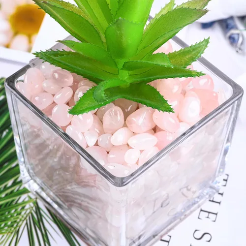 Vista 4 de Juego de piedras pulidas de cuarzo rosa natural a granel de 3 libras, juego de piedras de cuarzo, piedras crudas reales para decoración del hogar