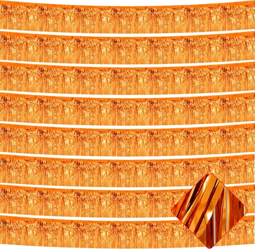 Vista 7 de Paquete de 10 unidades de guirnalda de flecos de papel de aluminio de 10 pies con lentejuelas metálicas, bandera para colgar en la pared, telón
