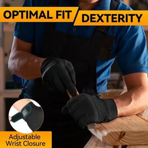 Vista 6 de OZERO Work Gloves for Men Women: Mechanic Gloves Touchscreen Firm Grip
